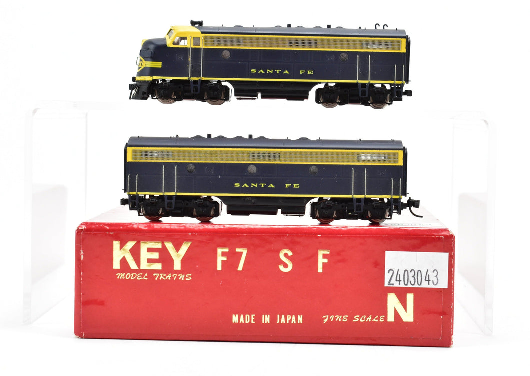 N Brass Key Imports AT&SF - Santa Fe EMD F-7 A/B Set Blue/yellow FP