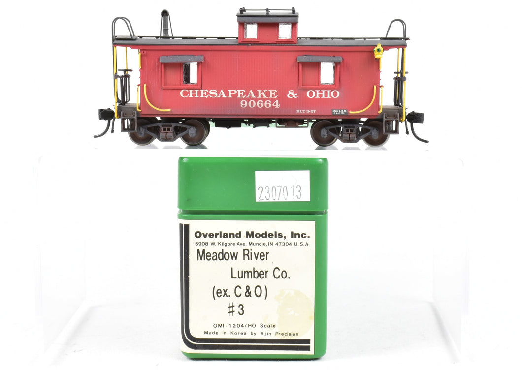 HO Brass OMI - Overland Models, Inc. Meadow River Lumber Company Wood Caboose No. 3 (Ex C&O) done as Chesapeake & Ohio No. 90664. CP & Weathered