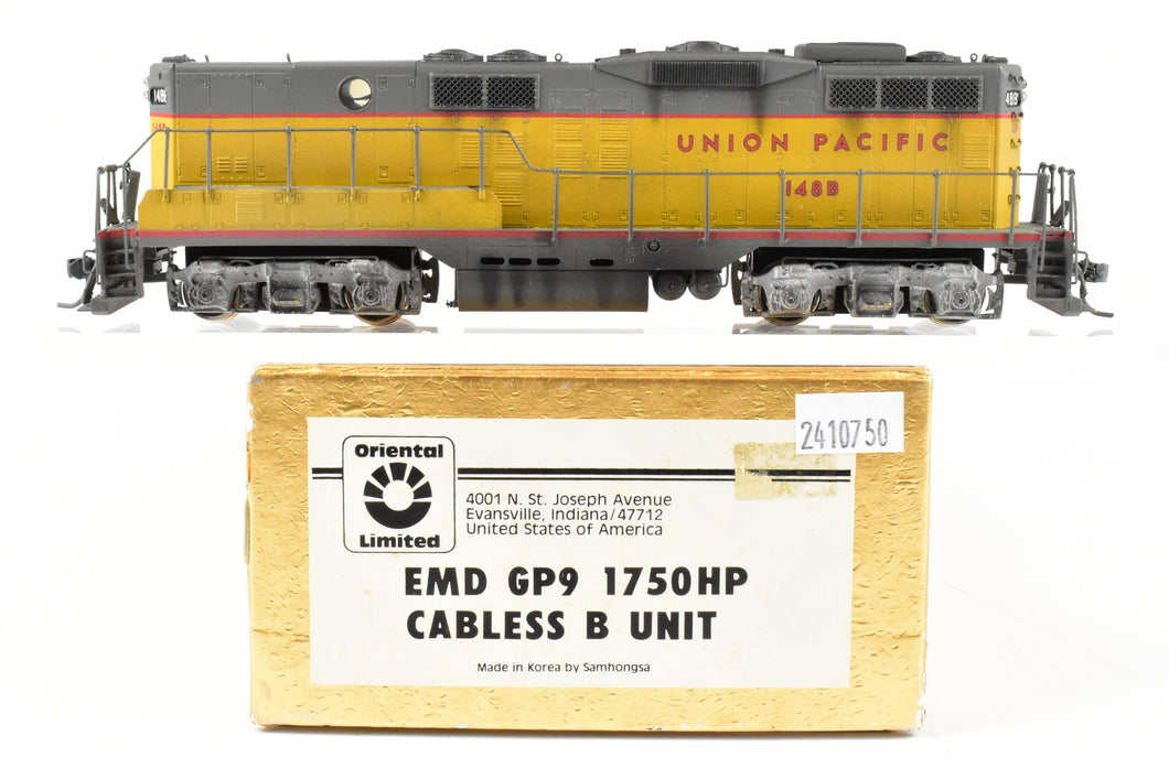 HO Brass Oriental Limited UP - Union Pacific EMD GP9 1750 HP Cabless B-Unit CP and Weathered #148B