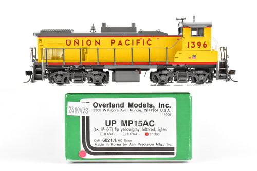 HO Brass OMI - Overland Models Inc. UP - Union Pacific EMD MP15AC (ex M-K-T) FP Yellow/Gray Lettered, Lights #1396