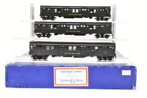 HO Brass NJ Custom Brass - New York City  Independent (IND) Subway R-4  Cars- Set of Three