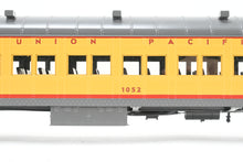 Load image into Gallery viewer, O Brass Sunset Models Third Rail UP - Union Pacific 72’ Harriman Coach FP Yellow/Gray No. 1052
