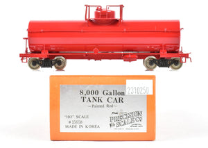 HO Brass PSC - Precision Scale Co. 8,000 Gallon Tank Car Painted Red