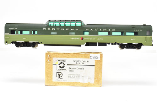 HO Brass Oriental Limited NP - Northern Pacific North Coast Limited Dome Coach #550 Custom Painted No. 557  WRONG BOX