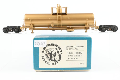 HO Brass Lambert Various Roads I.C.C. 103-BW 8,000 Gallon Tank Car