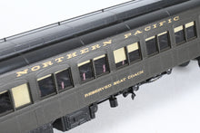Load image into Gallery viewer, HO Brass W&amp;R Enterprises NP - Northern Pacific Reserved Seat Coach Nos. 1380 &amp; 1381 Custom Painted + Interior Pullman Green No. 1380

