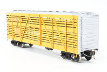 Load image into Gallery viewer, Gauge 1 - 1:32nd Scale Brass Row &amp; Company UP - Union Pacific S-40-12 Stock Car, Circa 1950 Factory Painted Yellow No. 47533

