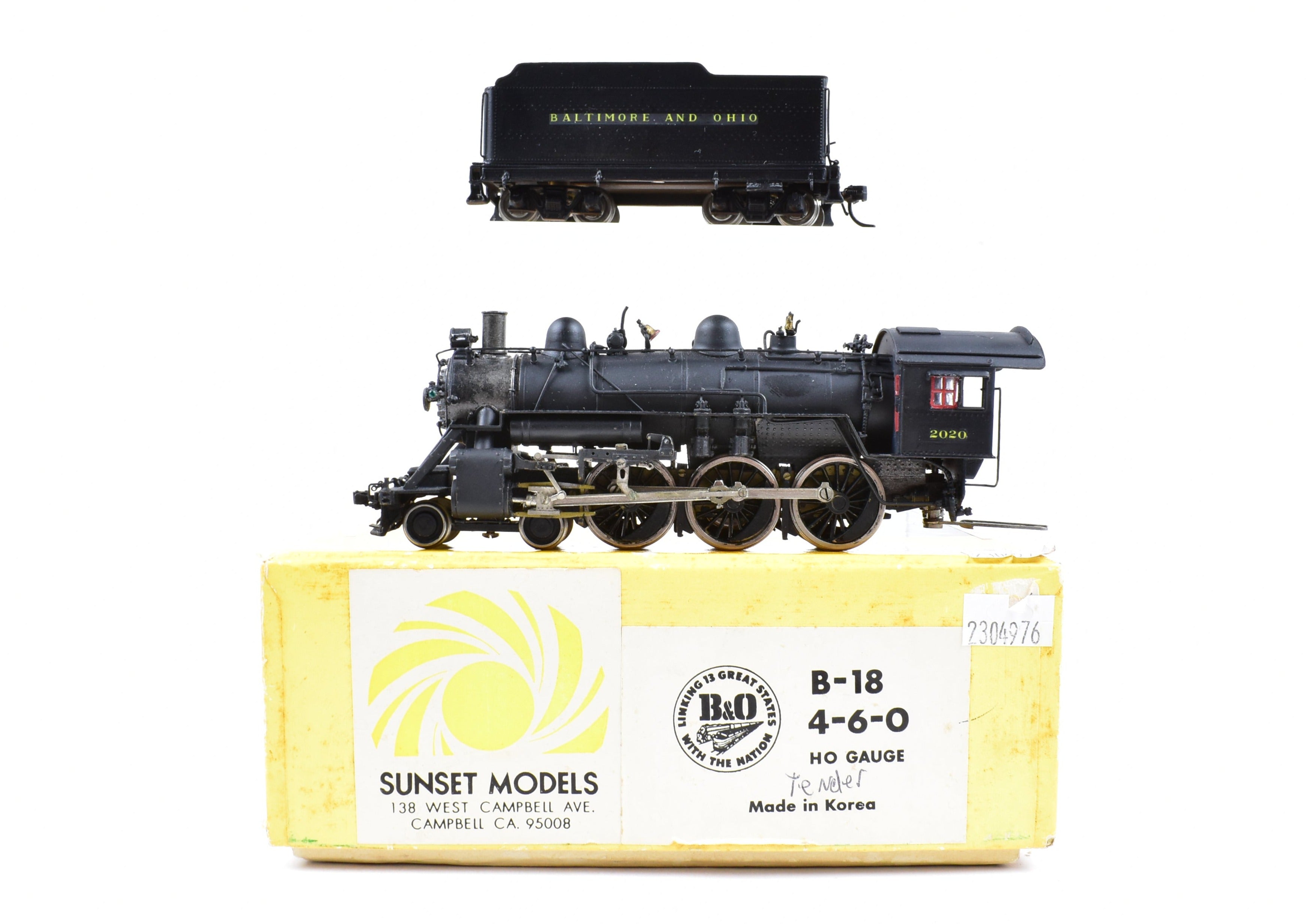 HO Brass Sunset Models B&O - Baltimore & Ohio B-18 4-6-0 Ten