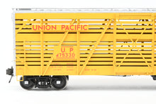 Load image into Gallery viewer, Gauge 1 - 1:32nd Scale Brass Row &amp; Company UP - Union Pacific S-40-12 Stock Car, Circa 1950 Factory Painted Yellow No. 47533
