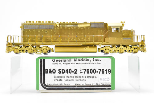 HO Brass OMI - Overland Models Inc. B&O - Baltimore & Ohio EMD SD40-2 - Nos. 7600 - 7619 w/Extended Range Dynamic Brakes and Late Radiator Screens