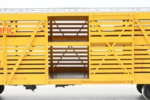 Load image into Gallery viewer, Gauge 1 - 1:32nd Scale Brass Row &amp; Company UP - Union Pacific S-40-12 Stock Car, Circa 1950 Factory Painted Yellow No. 47533
