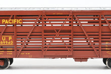 Load image into Gallery viewer, Gauge 1 - 1:32nd Scale Brass Row &amp; Company UP - Union Pacific S-40-12 Stock Car, Circa 1950 Factory Painted Boxcar Red No. 46994D
