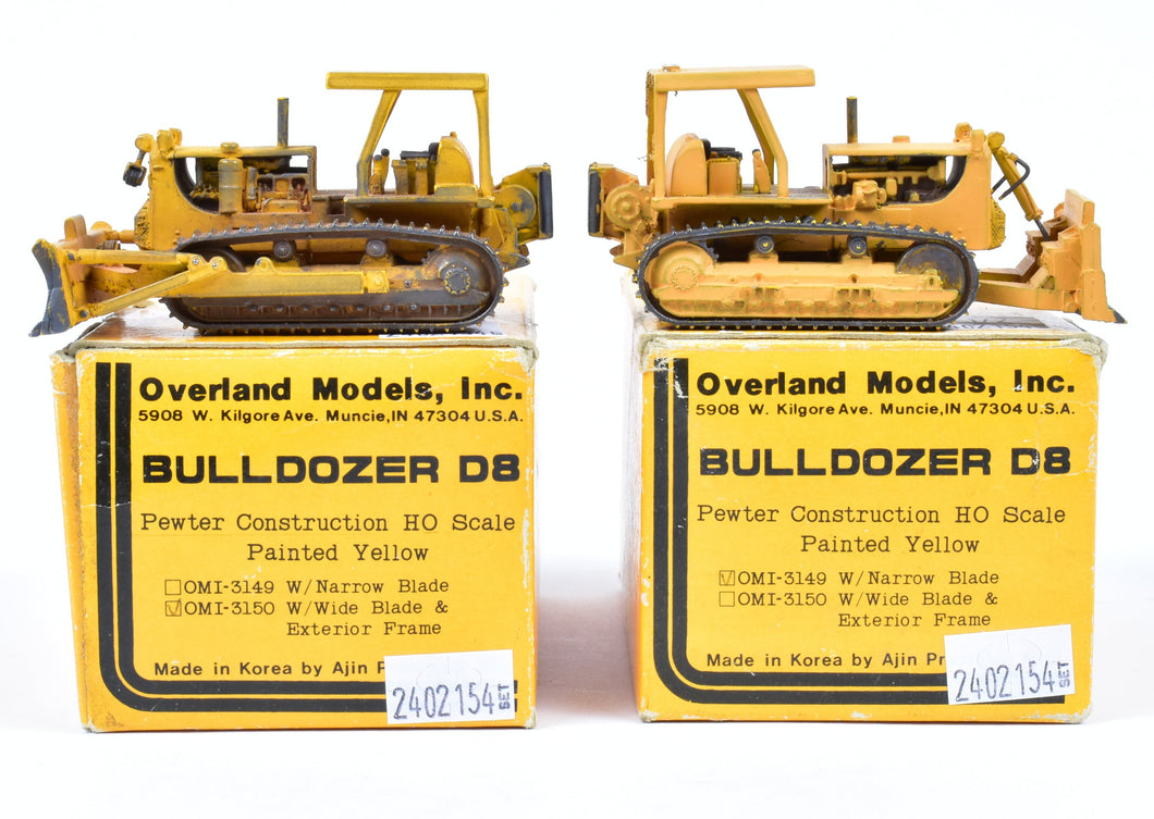 HO CON OMI - Overland Models, Inc. D8 Bulldozer Set Factory Painted