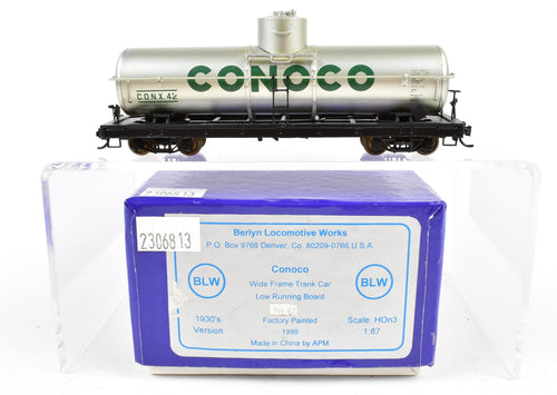HOn3 Brass BLW - Berlyn Locomotive Works Various Roads Conoco CONX 42 Tank Car FP