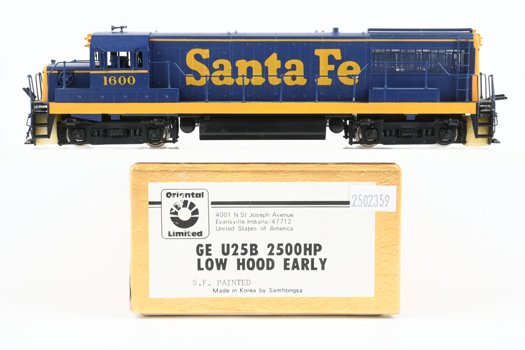 HO Brass Oriental Limited ATSF - Santa Fe GE U25B 2500 HP Low Hood Early Factory Painted No. 1600
