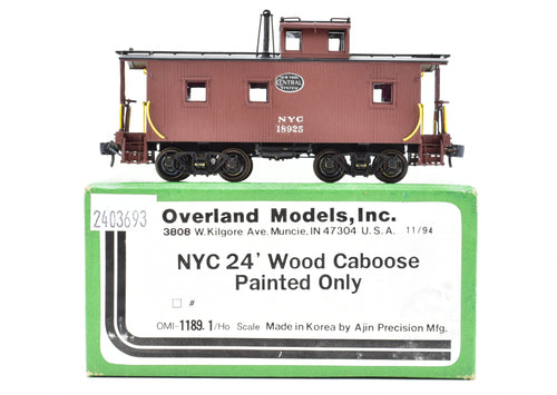 HO Brass OMI - Overland Models, Inc. NYC - New York Central 24' Wood Caboose, FP No. 18925