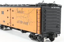 Load image into Gallery viewer, Gauge 1 - 1:32nd Scale Brass Row &amp; Company ATSF - Santa Fe SFRD RR-27/33 Refrigerator Car, Factory Painted "El Capitan", No. 34854
