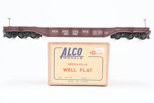 Load image into Gallery viewer, O Brass Alco Models PRR - Pennsylvania Railroad F33 Greenville Well Flat Custom Painted &amp; Weathered No. 470092
