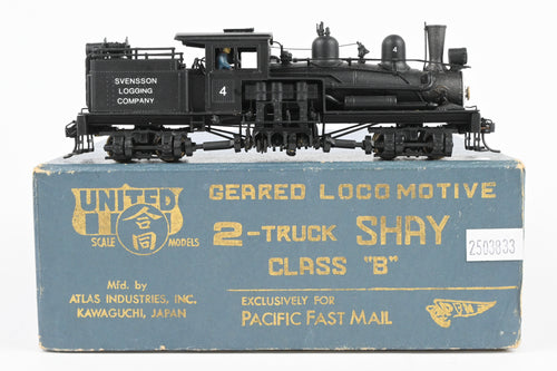 HO Brass PFM - United Various Roads 2-Truck Class B Shay Geared Locomotive CP Private Road