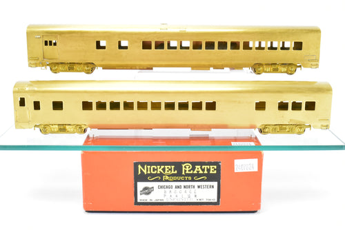HO Brass NPP - Nickel Plate Products C&NW - Chicago & Northwestern 2-Car Baggage & Parlor Set Unpainted