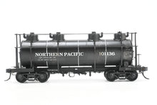 Load image into Gallery viewer, HO Brass W&amp;R Enterprises NP - Northern Pacific Pressed Steel Car Co. High Walkway Four Dome 8,000 Gallon Tank Car Custom Painted &amp; Weathered No. 101136
