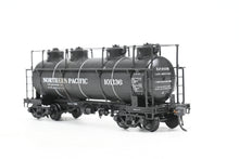 Load image into Gallery viewer, HO Brass W&amp;R Enterprises NP - Northern Pacific Pressed Steel Car Co. High Walkway Four Dome 8,000 Gallon Tank Car Custom Painted &amp; Weathered No. 101136
