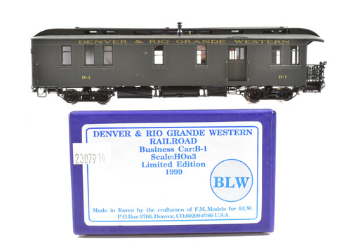 HOn3 Brass BLW - Berlyn Locomotive Works D&RGW - Denver & Rio Grande Western Business Car B-1 FP