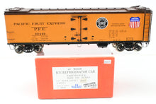 Load image into Gallery viewer, Gauge 1 - 1:32nd Scale Brass PSC - Precision Scale Co. PFE - Pacific Fruit Express 40' Wood Refrigerator R-30-12 Factory Painted No. 30449
