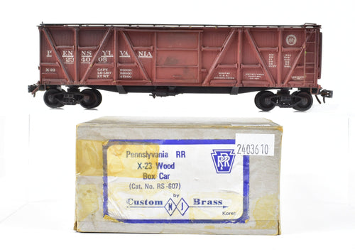 HO Brass NJ Custom Brass PRR - Pennsylvania Railroad X-23 Wood Boxcar C/P