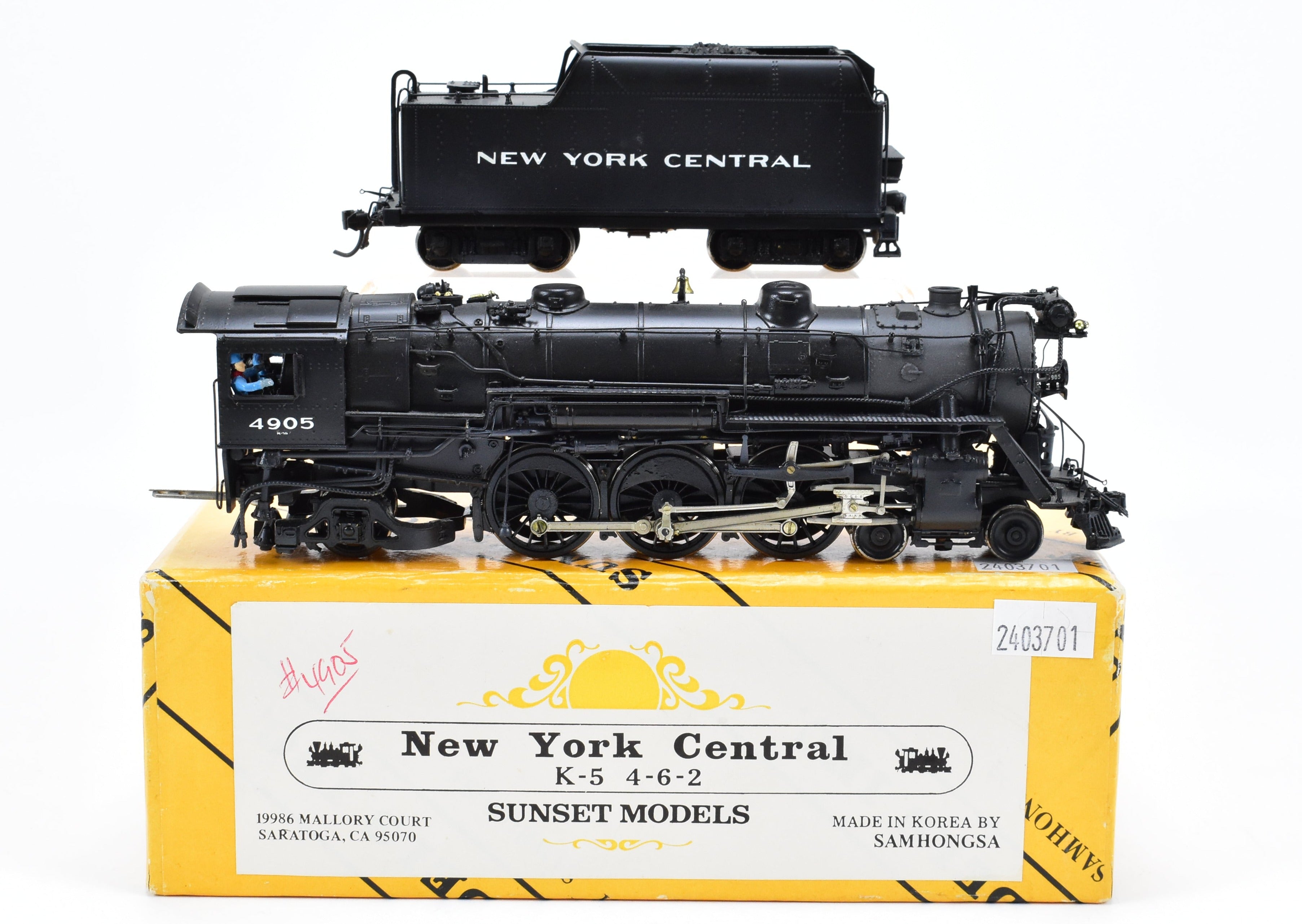 HO Brass Sunset Models NYC - New York Central K-5b 4-6-2 Pro Paint No. 4905