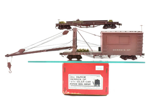 On3 Brass Westside Model Co. D&RGW - Denver & Rio Grande Western Derrick OP with Idler Car