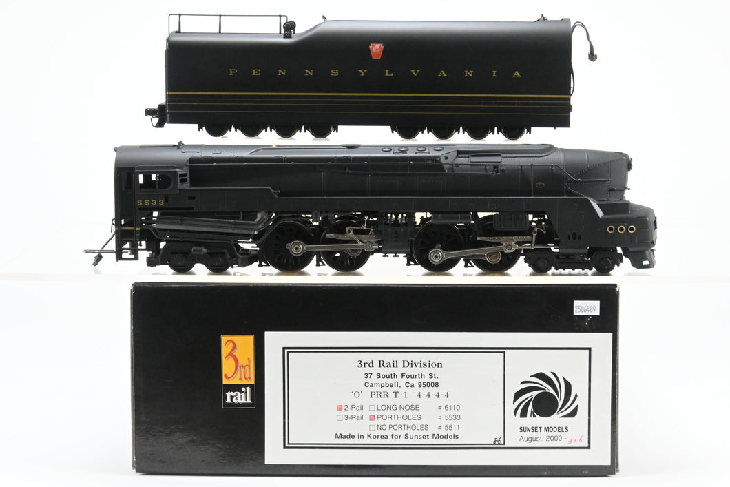 O Brass Sunset Third Rail PRR - Pennsylvania Railroad T-1 4-4-4-4 w/ Portholes FP No. 5533