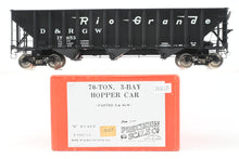 Load image into Gallery viewer, O Brass PSC - Precision Scale Co. D&amp;RGW - Denver &amp; Ri0 Grande Western 70-Ton 3-Bay Hopper Factory Painted No. 17653
