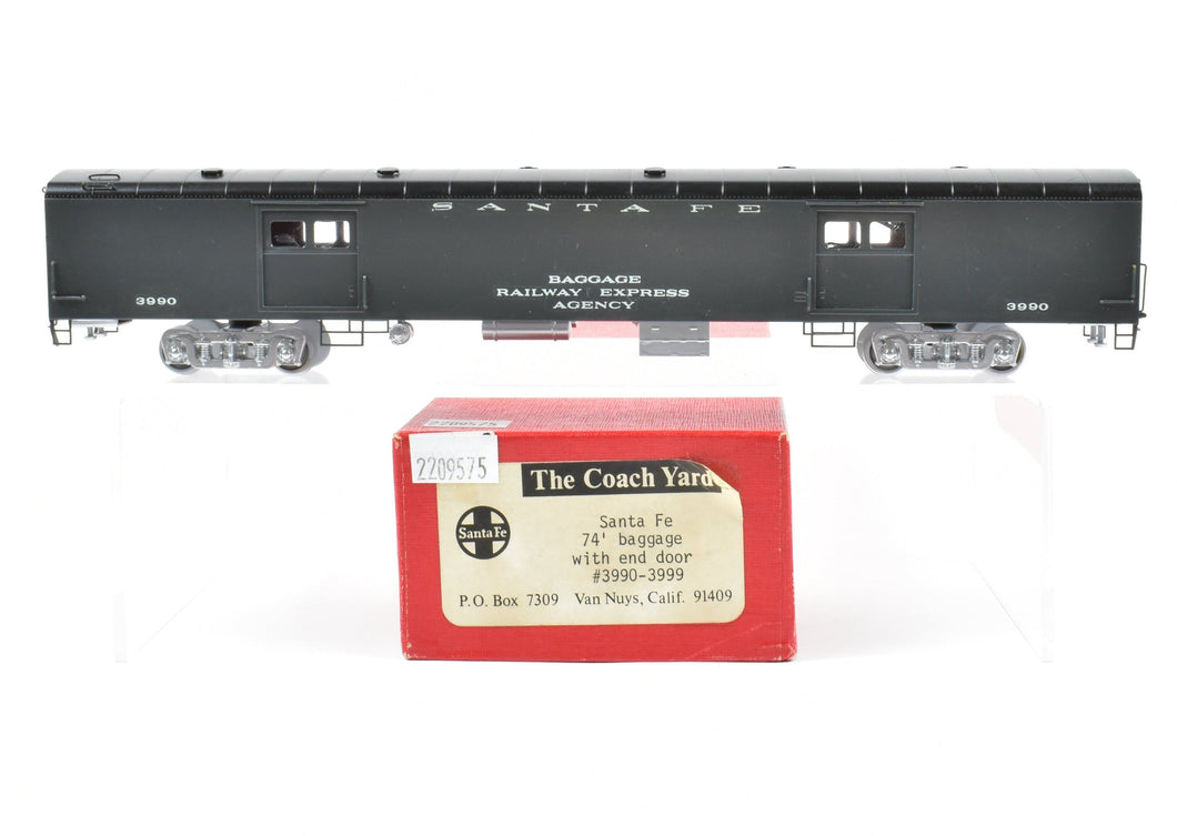HO Brass TCY - The Coach Yard ATSF - Santa Fe 3990-3999 Baggage With End Doors C/P