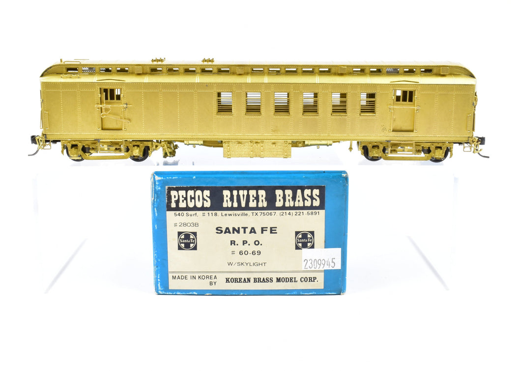 HO Brass Pecos River Brass ATSF - Santa Fe Heavyweight RPO #60-69 With Skylight