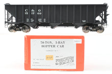 Load image into Gallery viewer, O Brass PSC - Precision Scale Co. C&amp;O - Chesapeake &amp; Ohio 70-Ton 3-Bay Hopper Factory Painted No. 151769
