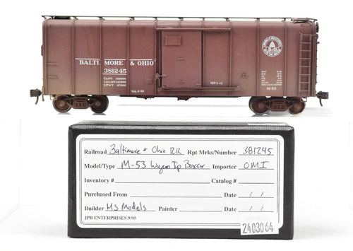 HO Brass OMI - Overland Models, Inc. B&O - Baltimore & Ohio M-15 Wagon Top Boxcar C/P Weathered REBOXX
