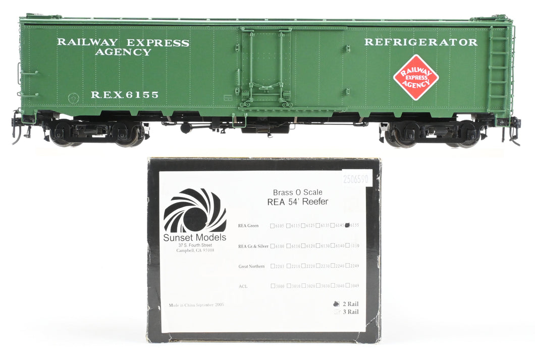 HO Brass Sunset Models Third Rail REA - Railway Express Agency 54' Reefer Factory Painted No. 6155