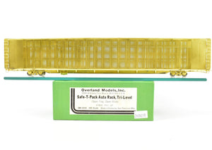 HO Brass OMI - Overland Models, Inc. Various Roads Safe-T-Pack Auto Rack, Tri-Level With Open Top and Open Ends ATSF, FEC, and UP