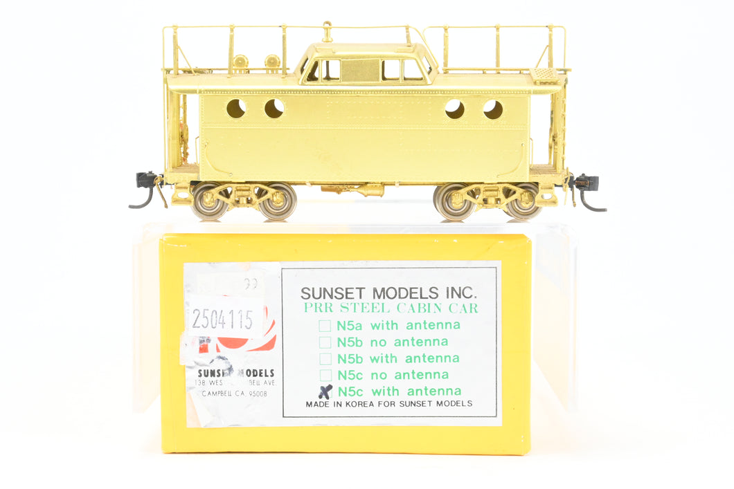 HO Brass Sunset Models PRR - Pennsylvania Railroad Class N5c Steel Cabin Car With Antenna
