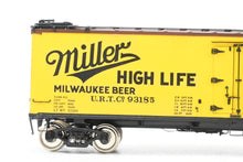 Load image into Gallery viewer, O Brass PSC - Precision Scale Co. PFE - Pacific Fruit Express 40’ R-30-12-9 Wood Refrigerator Car FP URTC 93185 Miller High Life Beer
