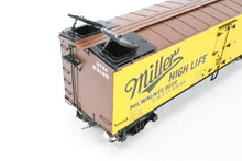 Load image into Gallery viewer, O Brass PSC - Precision Scale Co. PFE - Pacific Fruit Express 40’ R-30-12-9 Wood Refrigerator Car FP URTC 93185 Miller High Life Beer
