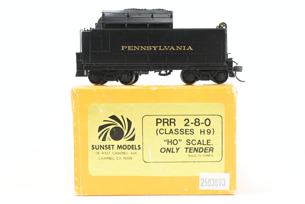 HO Brass Sunset Models PRR - Pennsylvania Railroad H-9 2-8-0 Consolidation TENDER ONLY, Custom Painted