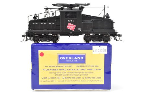 HO Brass OMI - Overland Models Inc. MILW - Milwaukee Road ES-2 Electric Switcher F/P Black #E81 DCC Plug (DCC Ready)
