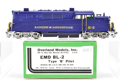 HO Brass OMI - Overland Models Inc. BAR- Bangor and Aroostook EMD BL-2 Type B Pilot CP in BAR Blue #54