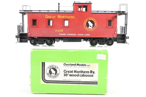 O Brass CON OMI - Overland Models, Inc. GN - Great Northern 30' Wood Sides Caboose Custom Painted  No. X206
