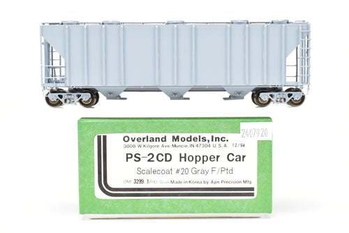 HO Brass OMI - Overland Models, Inc. Various Roads PS-2 Central Discharge Covered Hopper Car FP Scalecoat #20 Gray Unlettered