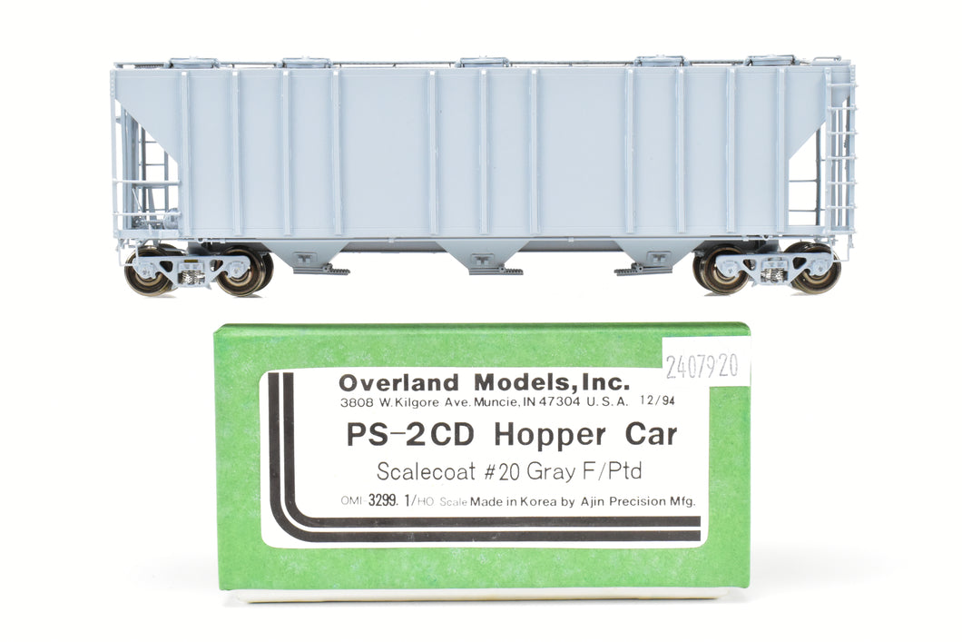 HO Brass OMI - Overland Models, Inc. Various Roads PS-2 Central Discharge Covered Hopper Car FP Scalecoat #20 Gray Unlettered