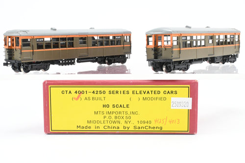 HO Brass MTS Imports CTA - Chicago Transit Authority 4001 - 4250 Series (As Built) Elevated Cars 2-Car Set FP CRT - Chicago Rapid Transit Nos. 4125 & 4013