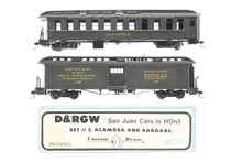 Load image into Gallery viewer, HOn3 Brass CON NJ Custom Brass D&amp;RGW - Denver &amp; Rio Grande Western San Juan Set #2 Alamosa and Baggage Custom Painted

